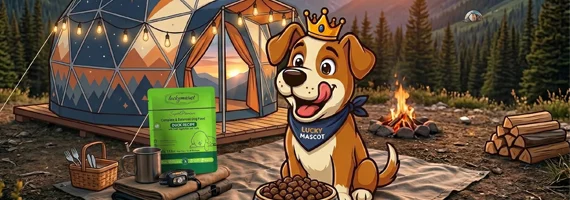 Dog camping with shelf-stable food